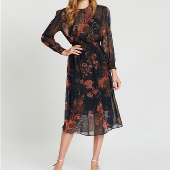 Zara Dresses & Skirts - Zara Floral Long Sleeve Maxi Dress